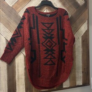 Express Red and Black Knit Sweater